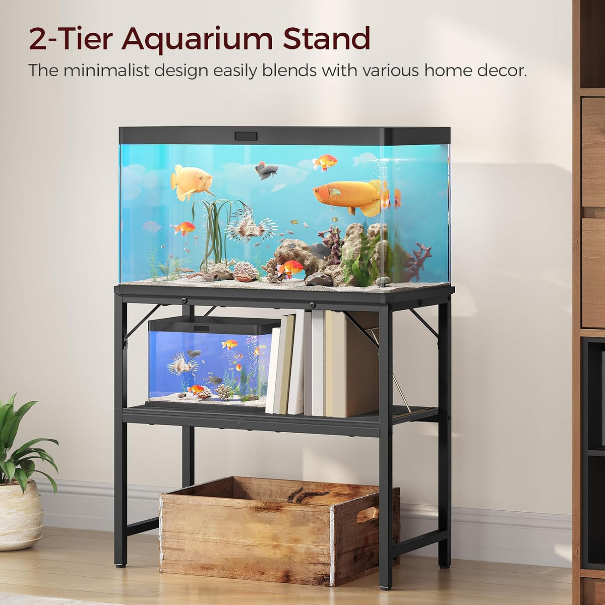 MAHANCRIS 20 Gallon Fish Tank Stand - Black / 30 Gallon - image 3