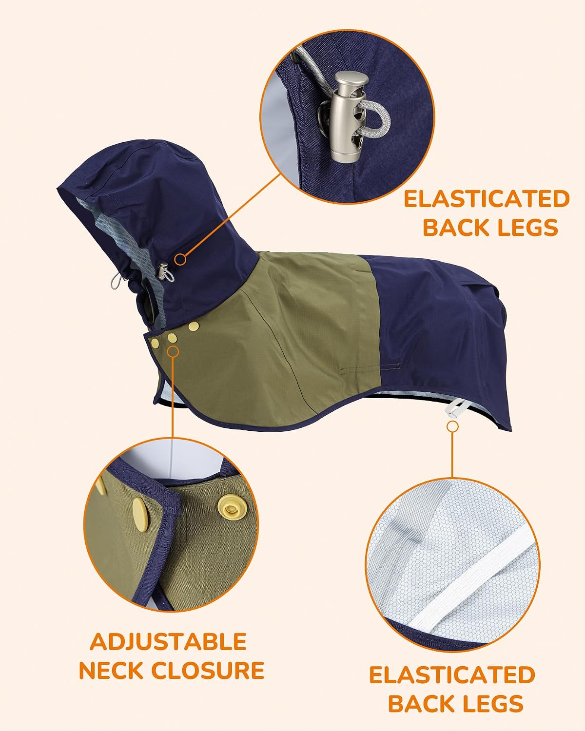Waterproof Dog Raincoat with Hood - XX-Large / Blue-Green - image 2