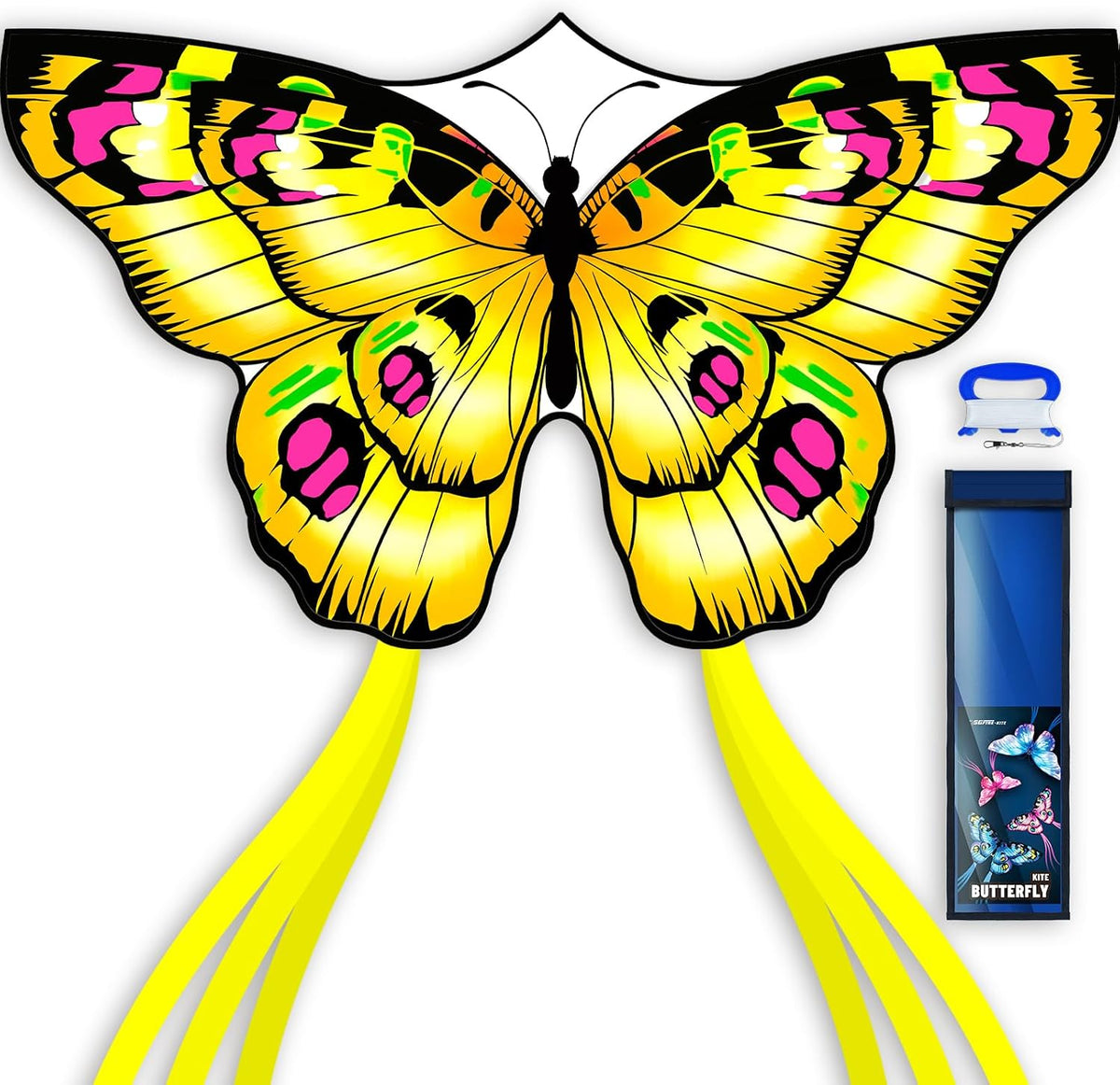 SGftre Colorful Butterfly Kite - Yellow