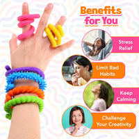 KLT silicone fidget sticks 6-pack in bendable textured colors - view 5