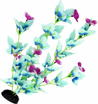 16 Inch Silk Aquarium Fish Tank Plant Betta Fish Tank Decor - White-Blue - image 3