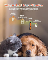 Super Powerful Dog Nail Trimmers and Dog Nail Clippers Combo, Ultra Quiet, 3 Speeds, 4 Bright Lights, with Travel Lock, for Small, Meddium and Large Dogs, Cats and Small Animals