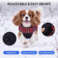 Winter Dog Jackets, Reversible Dog Coat with Leash Hole - Red / XL - image 2