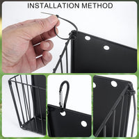 2PCS Rabbit Hay Feeder with Heavy-Duty Metal Frame Guinea Pig Hay - Black-2PCS - image 3
