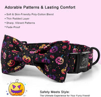 Green Dog Collar with Bow Tie, Christmas Bowtie Dog Collar M – Essentials for Dogs - XS / B-Spooky Pumpkin - image 4