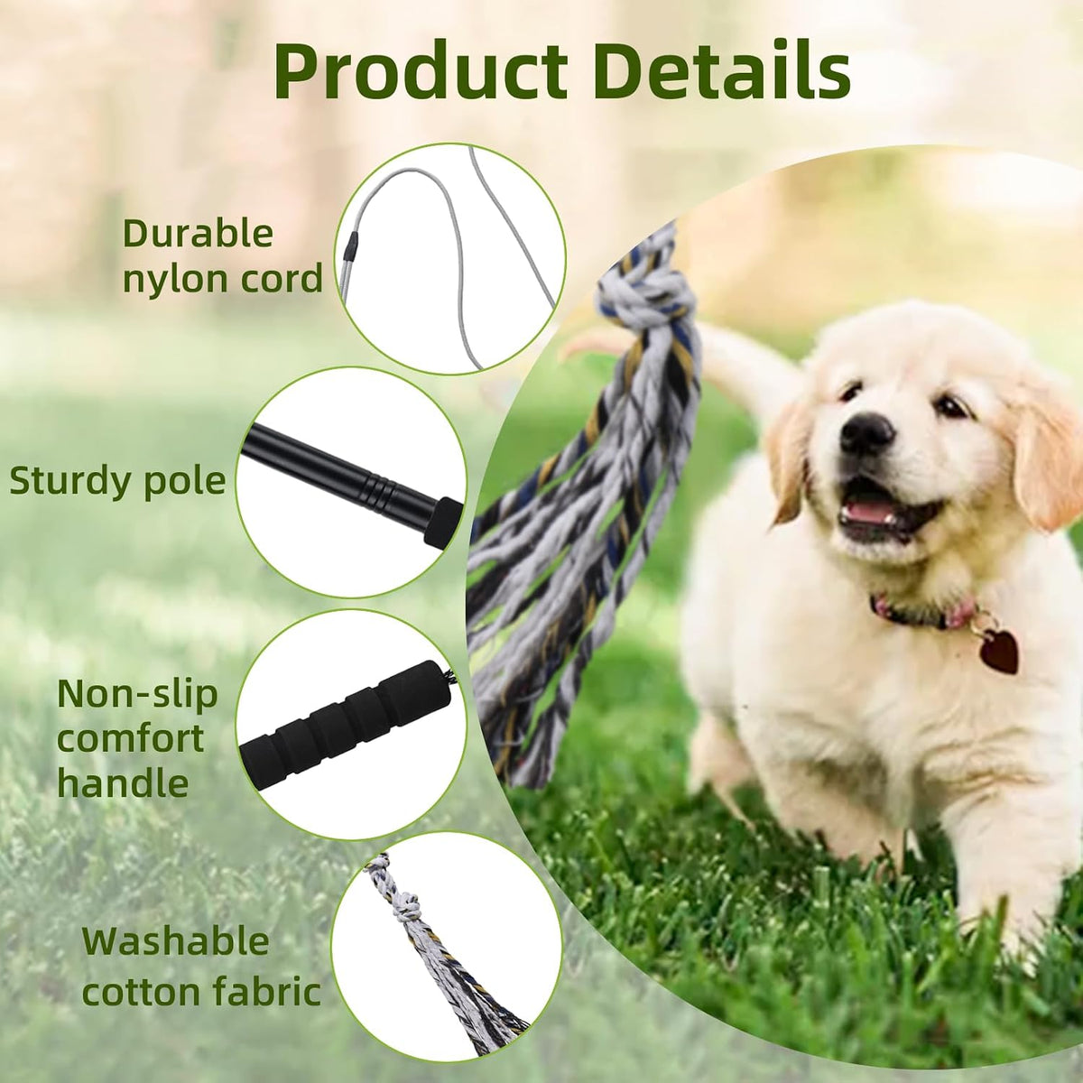Flirt Pole for Dogs Interactive Dog Toys Durable Heavy Duty Dog Flirt - image 2