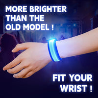 KIRALUMI 8 Pack LED Light Up Bracelets, 3 Modes - Blue - 8 PCS - image 3