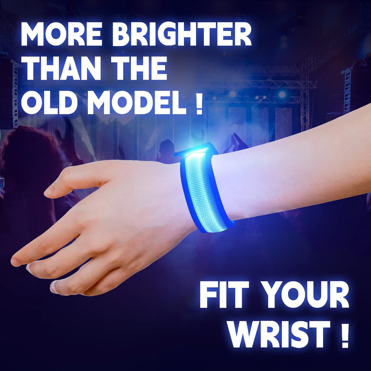 KIRALUMI 8 Pack LED Light Up Bracelets, 3 Modes - Blue - 8 PCS - image 3