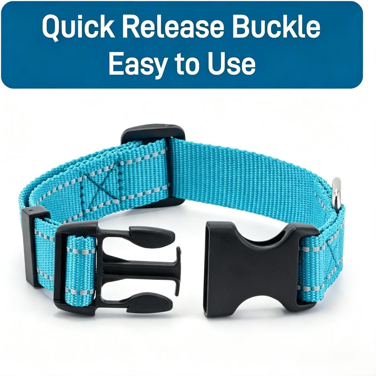 Dog Collar for Small Medium Dogs with Buckle - Sky Blue / Small - image 4