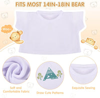 Skylety Bear Shirts Stuffed Animal Clothes for 14-18 Inch - White - image 2