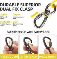 Dog tie Out Cable, 10/20/25/30/50/70/100 feet, Suitable for Dogs up to 350 pounds, Dog Cable with Swivel Buckle, Lightweight, Non-Winding, for Outdoor Camping, Yard Dog Cable (Yellow, 100FT)