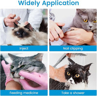 4Pcs Cat Nail Caps, Cats Booties Mittens Paw Covers Caps Shoes for Bathing Shaving Checking Nail Cutting, Pet Grooming Socks AntiScratch Adjustable Pet Claw Protector Foot Sleeves, Grey M
