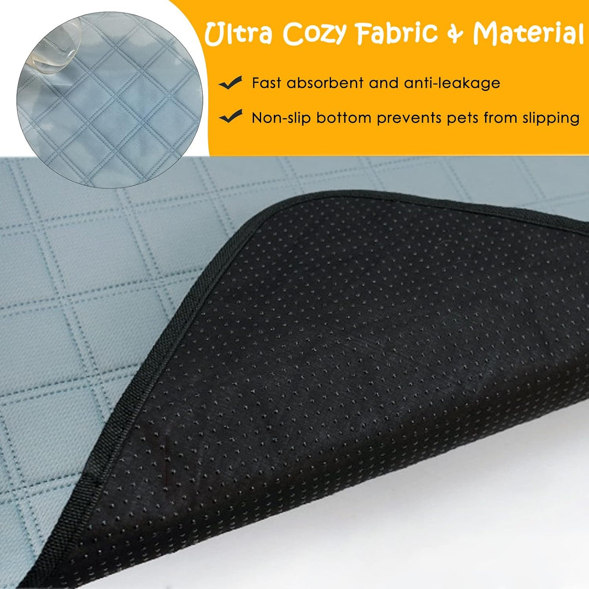 4 Pack Guinea Pig Cage Liners Washable Guinea Pig Bedding Reusable - Light Grey / 48" x 24" (2 Pack) - image 4