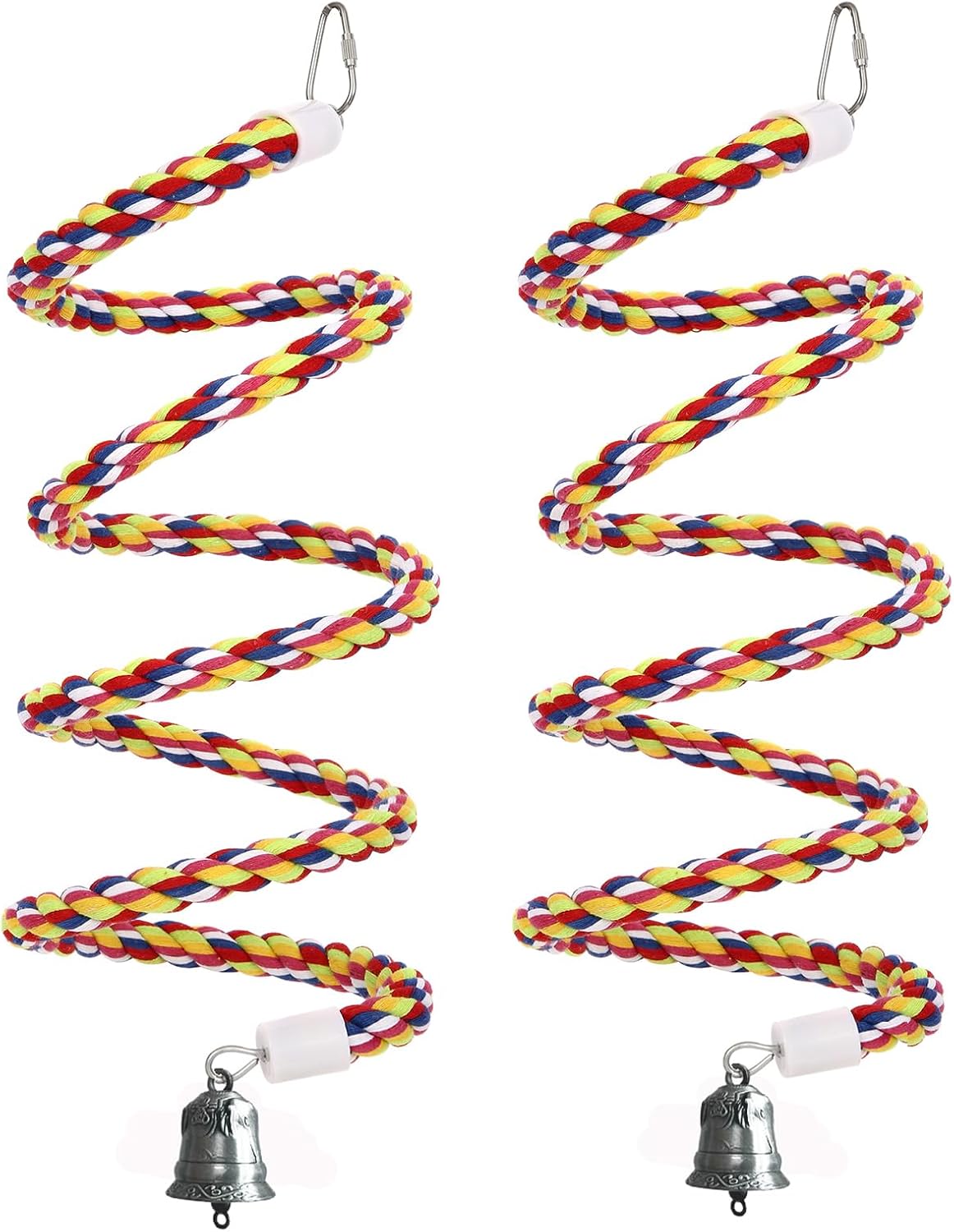 94.4inch Length Colorful Cotton Bendable Rope Perch Swing Bird Chew - 43'x2pcs