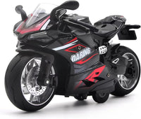 CYYSFIVQZ red 1:12 die cast motorcycle toy with lights, sounds and pull back motor - view 2