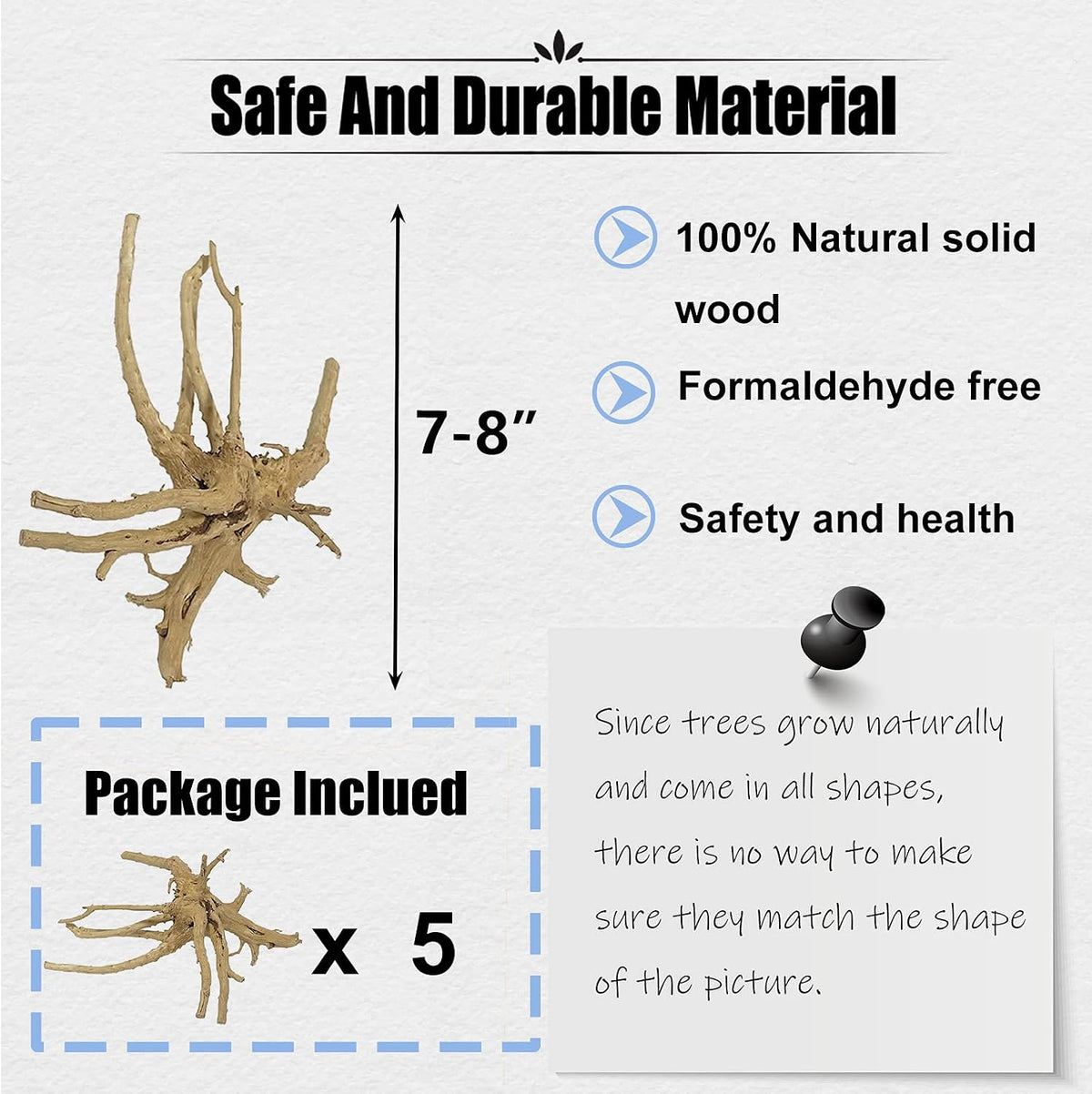 Aquarium Driftwood Reptile Branches Wood Natural Spiderwood Driftwood - 5 Pcs - image 2