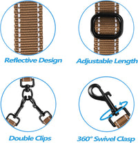 Double Dog Leash, No Tangle Dual Leash - Brown - image 4