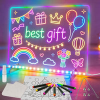Signsxcel Led Note Board with Colors, 16''Drawing Tablet - White