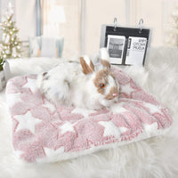Small Animal Bed Mat, Soft & Warm, Suitable for Guinea Pig - XX-Large(19.7''x15.7'') / Star Red - image 2