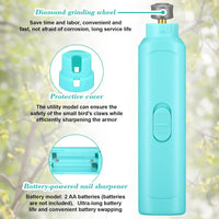 Lasnten 2 Pcs Bird Nail Grinder with Clipper Bird Nail Trimmer File - Cyan Blue - image 4