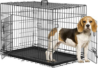 BestPet | Dog Crate | 36" | Black | Foldable Metal Kennel with Double Doors, Secure Slide-Bolt Latches, Leakproof Tray | Portable Dog Cage for Medium Sized Breeds | for Travel, Indoor & Outdoor Use