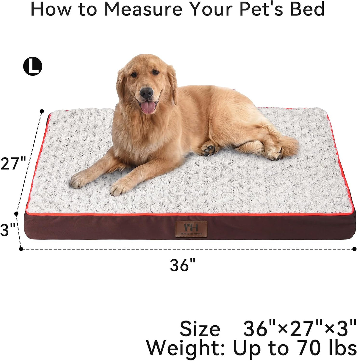 Orthopedic Dog Beds Large Sized Dog Washable Pet Bed - Brown / 36" x 27" x 3" - image 4