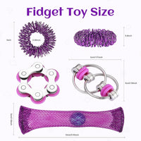 8Pcs Sensory Fidget Toys with Fidget Spinner - Purple - image 2