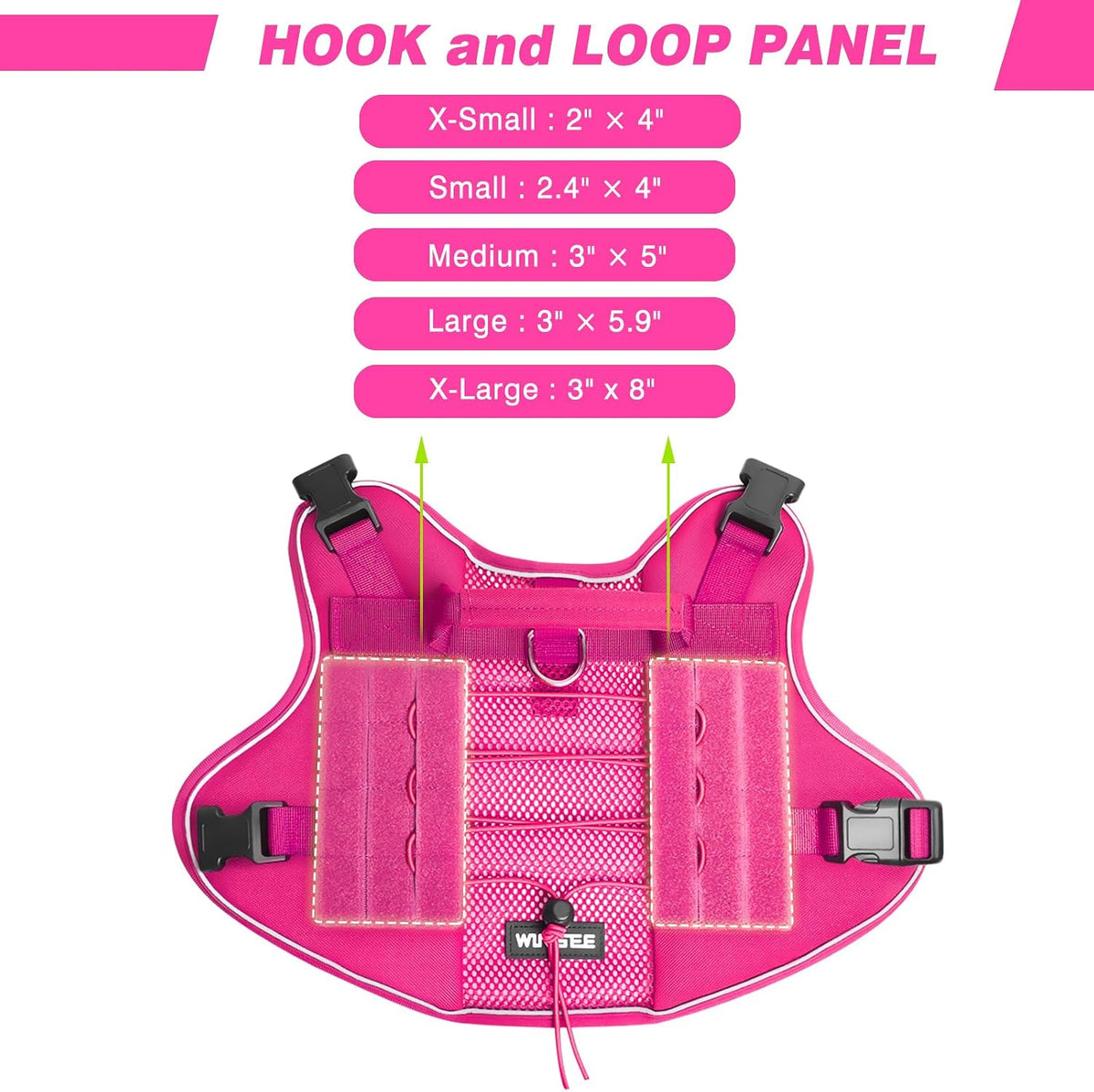 WINSEE Service Dog in Training Mesh Harness with 10 Removale Pet - Large / Pink - image 2
