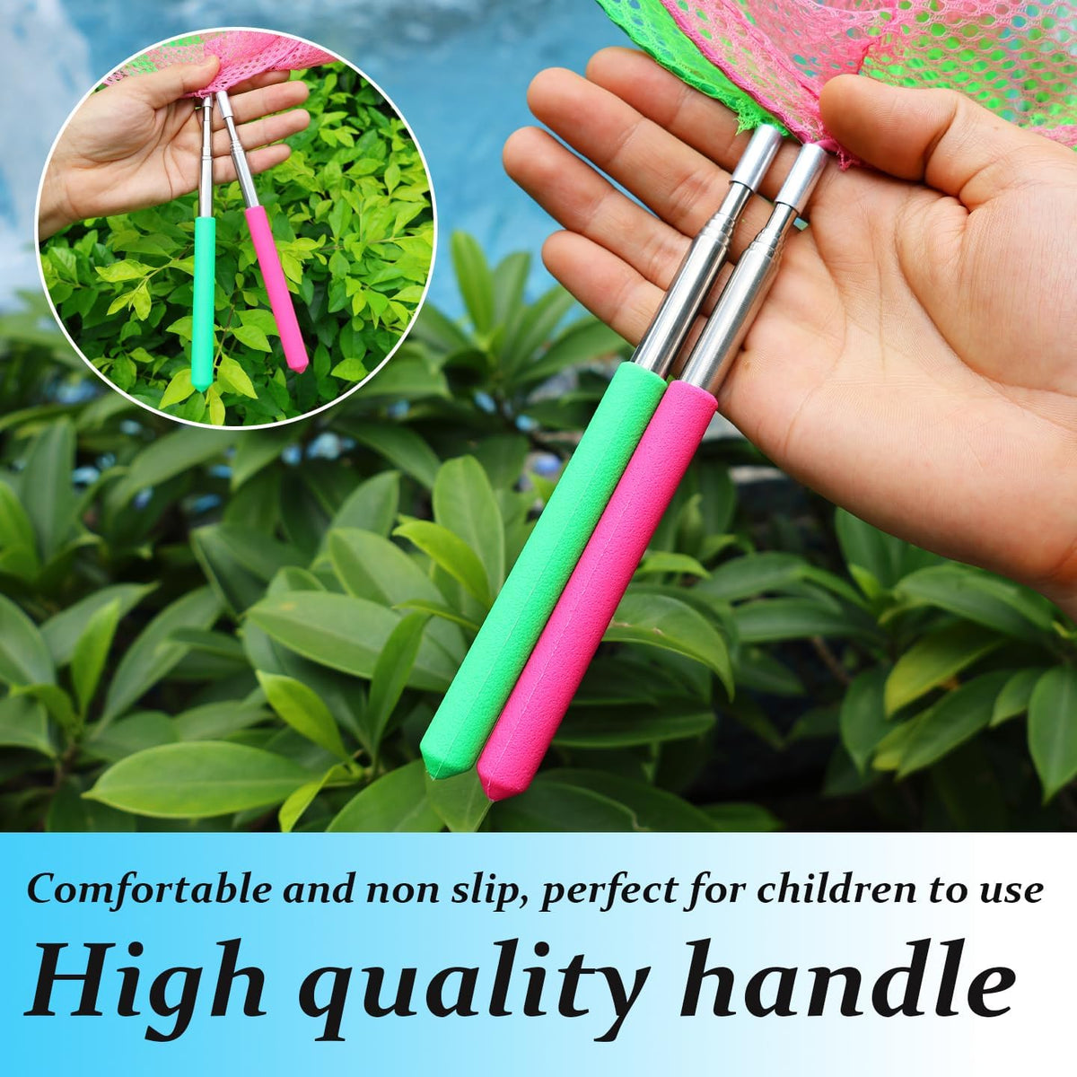 HDongany telescopic bug catching and butterfly nets for kids, 2 pack - view 4