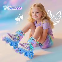 NEMONE Mermaid Adjustable Light up Roller Skates for Girls Boys – Fun for Kids & Family - I- Toddler Skates - Ocean Mermaid / X-Small - Toddler - image 3