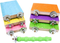 6 Pcs Bird Perch Stand Toy - 7 Pcs