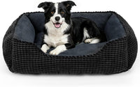 MIXJOY Dog Bed for Large Medium Small Dogs - Black / L(30’’x 24’’x 9’’)