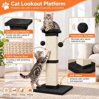 SOCATER Cat Scratching Post 33 Inch, Beige – Essentials for Cats - Black - image 4
