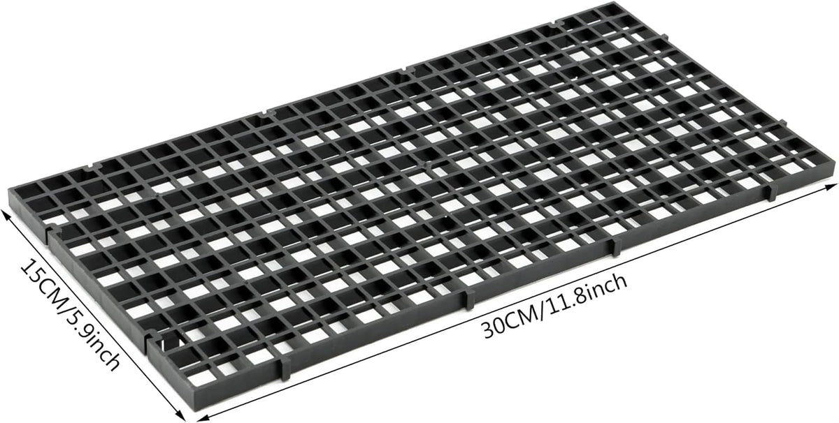 Aquarium Fish Tank Bottom Isolation 8 Pcs, Plastic Egg Crate – Essentials for Fish - S 4pcs Black - image 3