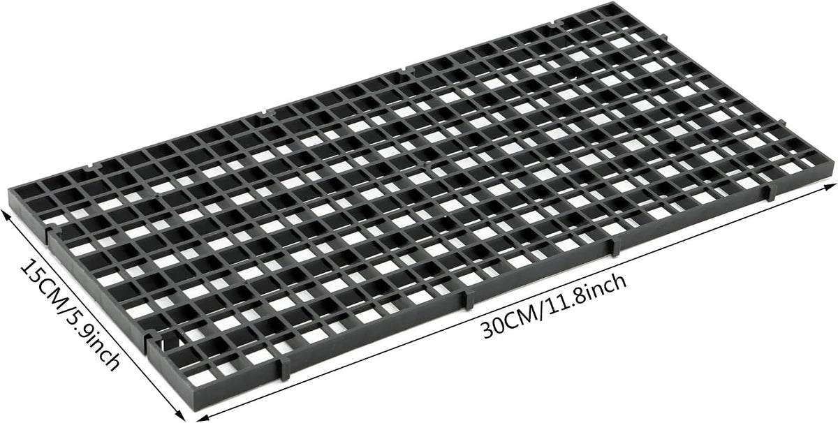 Aquarium Plastic Grid Divider Tray Egg Crate - Black 2 Pcs S - image 2