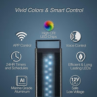 CURRENT USA ColorPlus Smart Freshwater Aquarium & Terrarium LED Light with App and Voice Control | Alexa & Google Home Compatible | Extra Vivid Colors for Fish Tank| Aluminum (for Tanks 48" to 60")