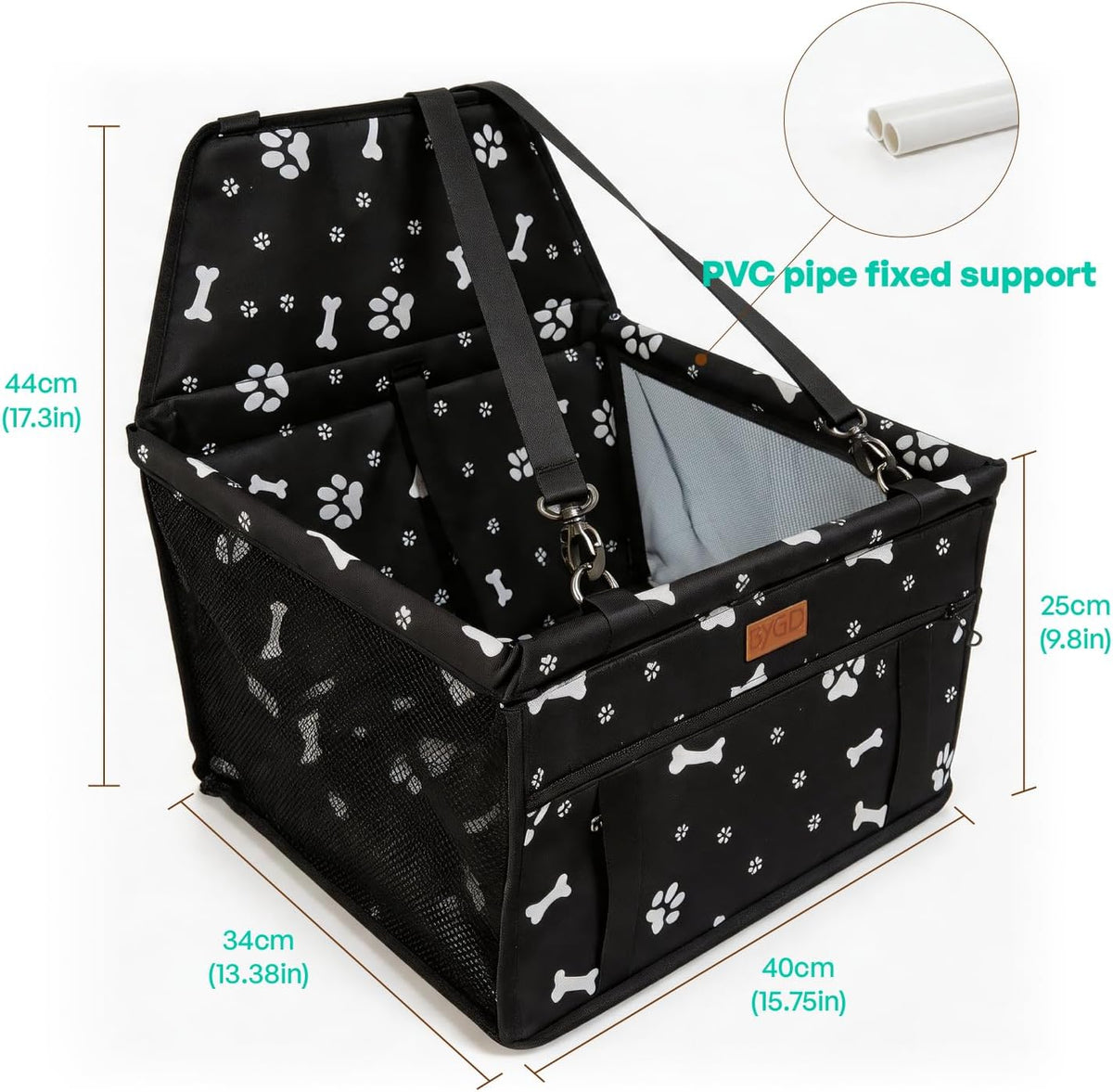 Portable Pet Dog Booster Seat for Small and Medium Pets – Essentials for Dogs - Blue and gray - image 4