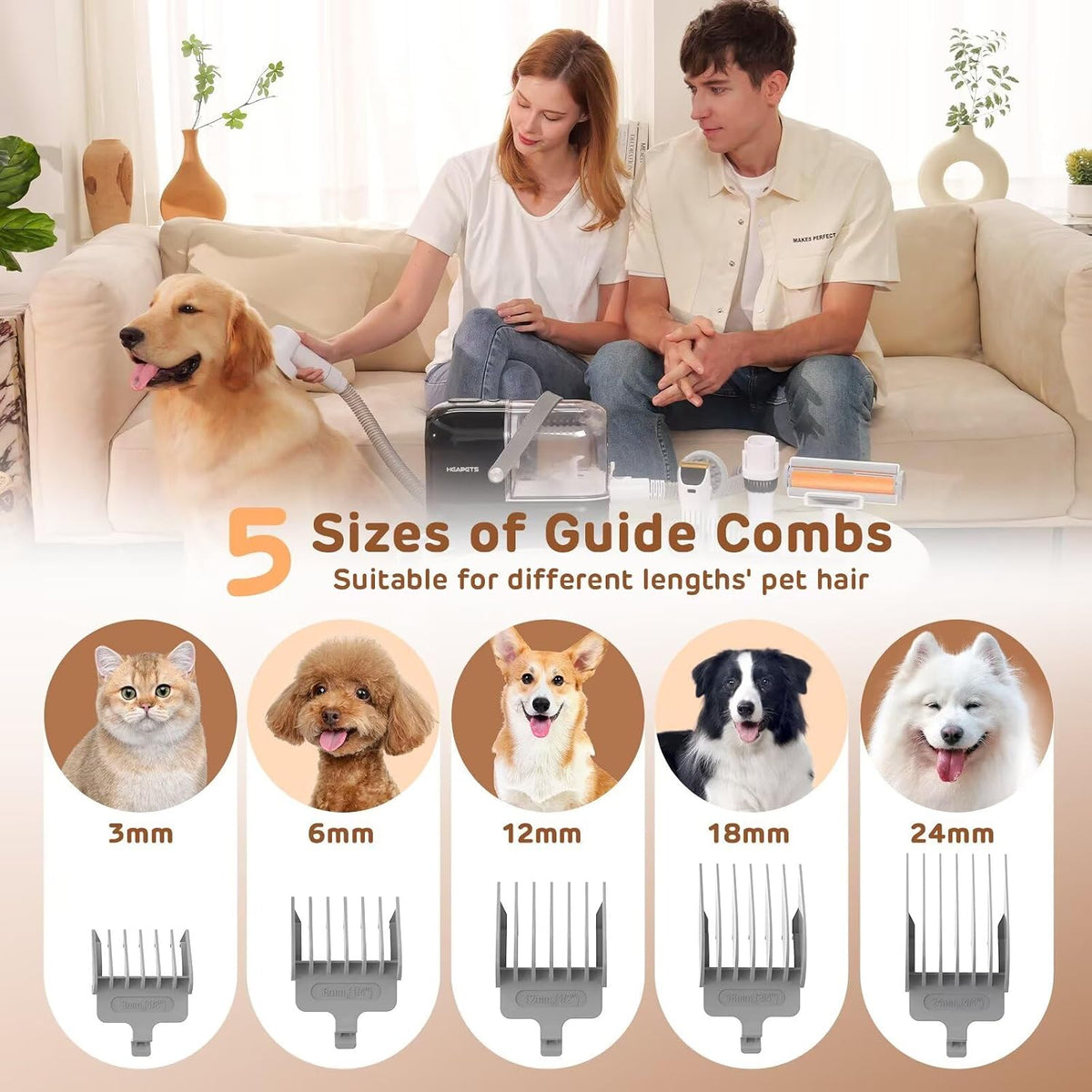 HEAPETS Dog Grooming Vacuum Kit - Black - image 3