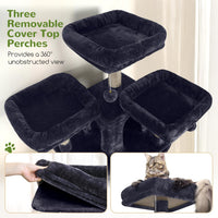 Globlazer Cat Tree Tower for Multiple Adult Cats, F82 - 82 inch / Dark Grey - image 3