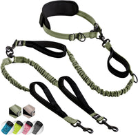 Active Pack Hands Free 2 Dogs Leash Medium & Large - Olive Green / 2 dogs M/L