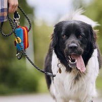 Dog Poop Bag Holder for Leash, Large-Capacity Canvas Pouch - 2 Pack-Blue & Black - image 3