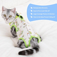 Coppthinktu Cat Recovery Suit Female Cat Onesie After Surgery Anti - Medium / Duck - image 2