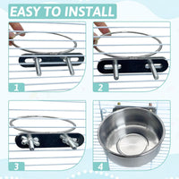PINVNBY Parrot Feeding Cups Birds Food Dish Stainless Steel Parrot - Double screw / M - image 4