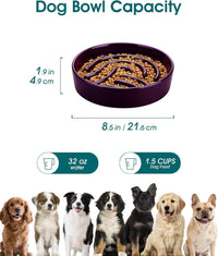 vancasso Slow Feeder Dog Bowl - Dark Purple / 1.5 Cups - image 3