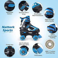 Kids Roller Skates for Boys - Blue / Medium(1-4) - image 2