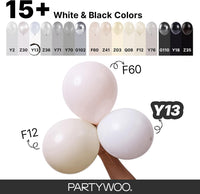 PartyWoo White Balloons 101pcs Matte White Latex Helium Balloons 12 - White-y13 - image 4