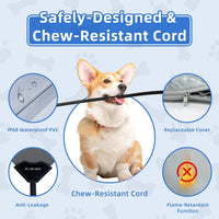 Pet Heating Pad for Cats Dogs Electric Heated Bed Waterproof Warming - Paw Grey / Large:23.6x35.4in - image 3