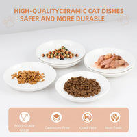 6 Pack Cat Food Bowl, Ceramic Cat Bowls - White-E - image 3