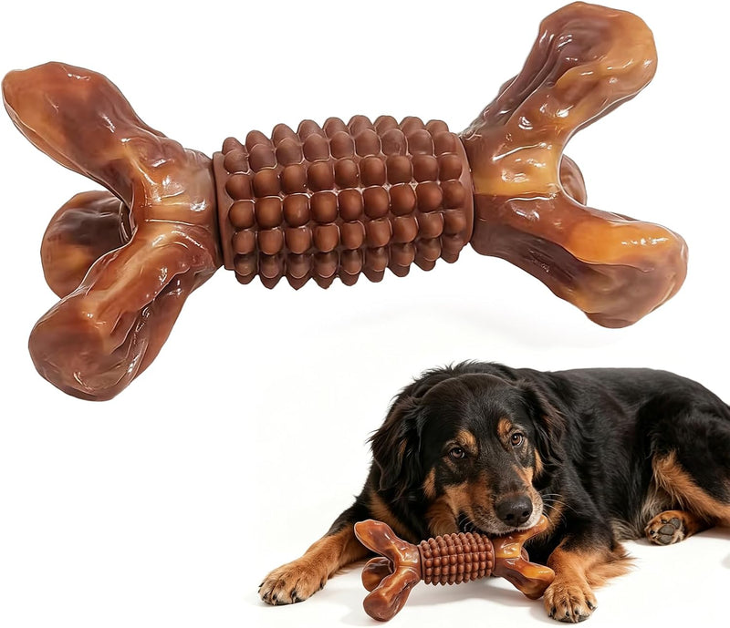Indestructible Dog Chew Toys for Aggressive Chewers - Brown