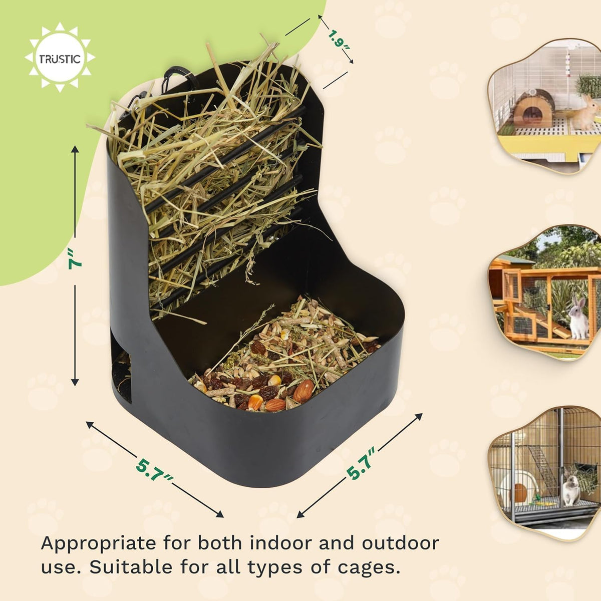 Hay and Food Feeder for Rabbit, Guinea Pig, Bunny, Chinchilla - Pack of 2 - image 4